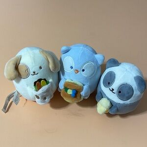 Set of 3 Anirollz plush toys